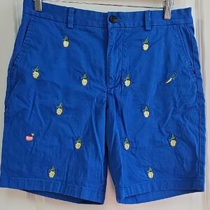 Vineyard Vines Blue Shorts with Pineapple Embroidery